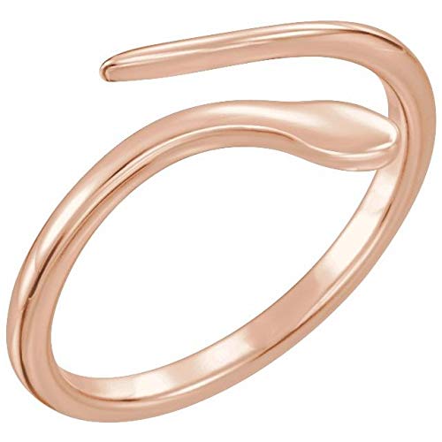 14K Rose Gold Snake Ring for Women - Elegant Serpent Jewelry for Everyday Wear, Gifts & Special Occasions