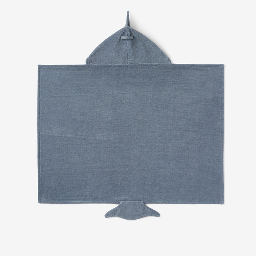 Slate Baby Shark Hooded Bath Towel Wrap - Soft & Absorbent for Kids Bath Time, Swimming & Beach Fun