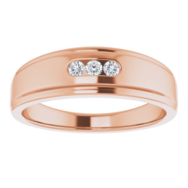 3 Stone Men's Diamond Ring - 14K White Gold Wedding Band for Men, Anniversary Gift, Engagment Ring - Perfect for Proposals, Weddings & Special Occasions