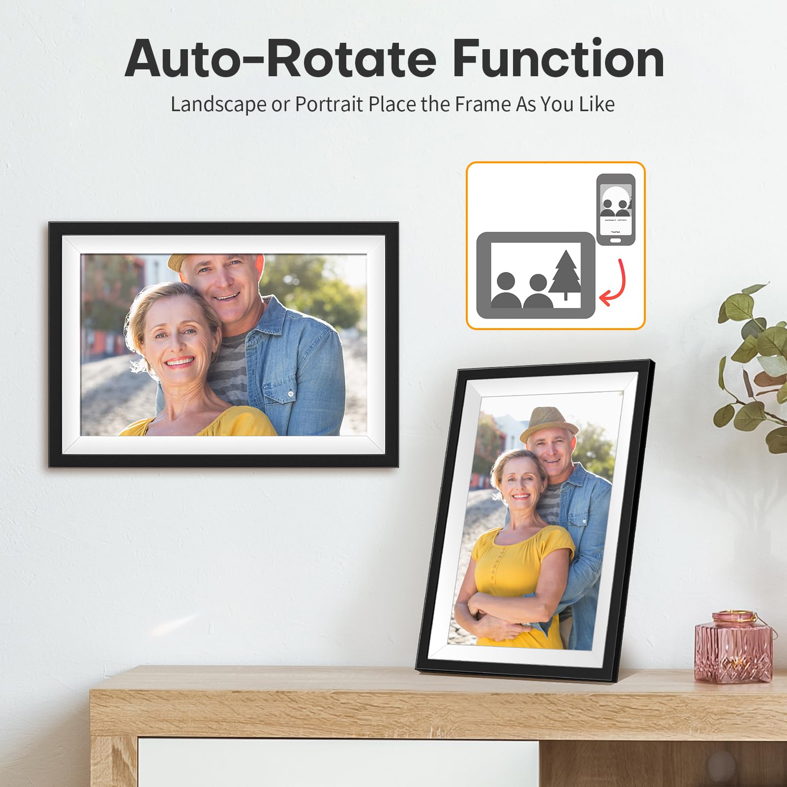 2 Pack Digital Picture Frame 10.1 Inch - Frameo HD IPS Touch Screen Photo Frame with 1280x800 Resolution, 64GB Storage, Auto-Rotate & Wall Mount - Instant Photo Sharing via Frameo App - Perfect Gift for Mom, Dad, Grandparents - Ideal for Home, Office & Family Memories