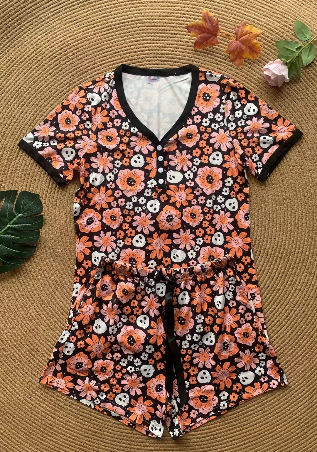 Halloween Pajama Short Set - 5 Cute Print Styles for Women & Kids | Cozy Sleepwear for Halloween Parties & Family Matching Outfits
