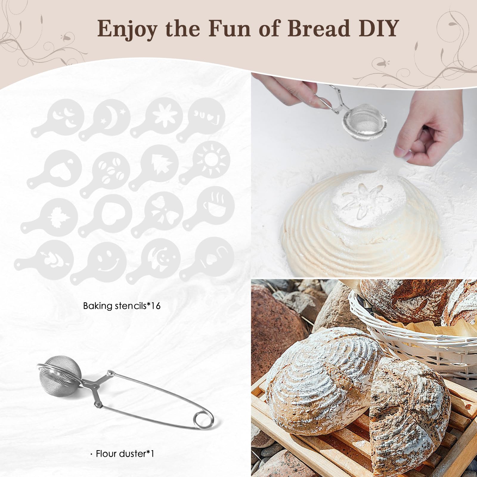 Sourdough Bread Baking Kit - 13-Piece Set with 9