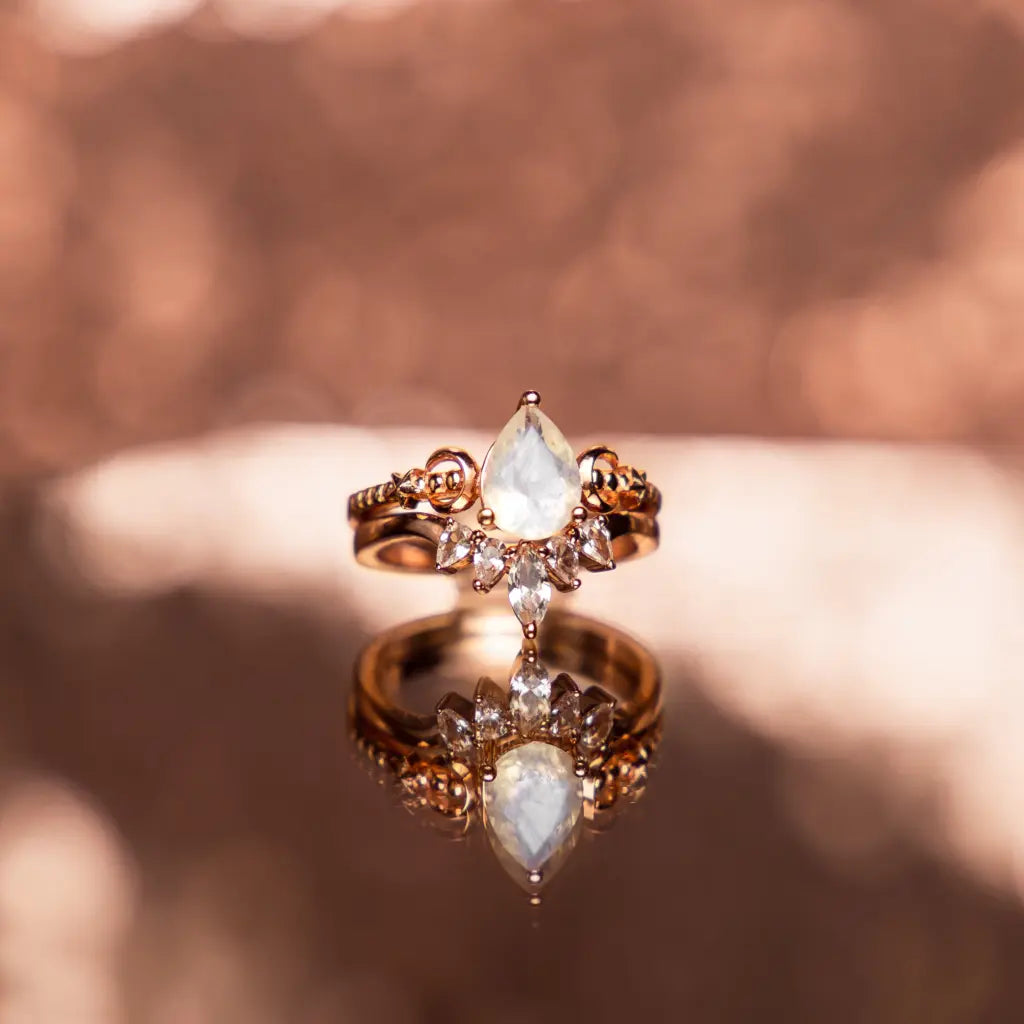 Chloe Rose Gold Ring Set for Women - Elegant Stackable Rings for Everyday Wear, Gift Giving & Special Occasions