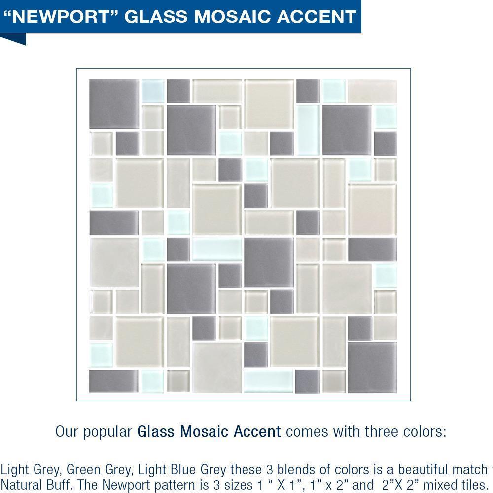 Newport Mosaic Wet Cement Corner Shower Enclosure Kit - Waterproof Bathroom Shower Panel System for Modern Home & Spa Renovation