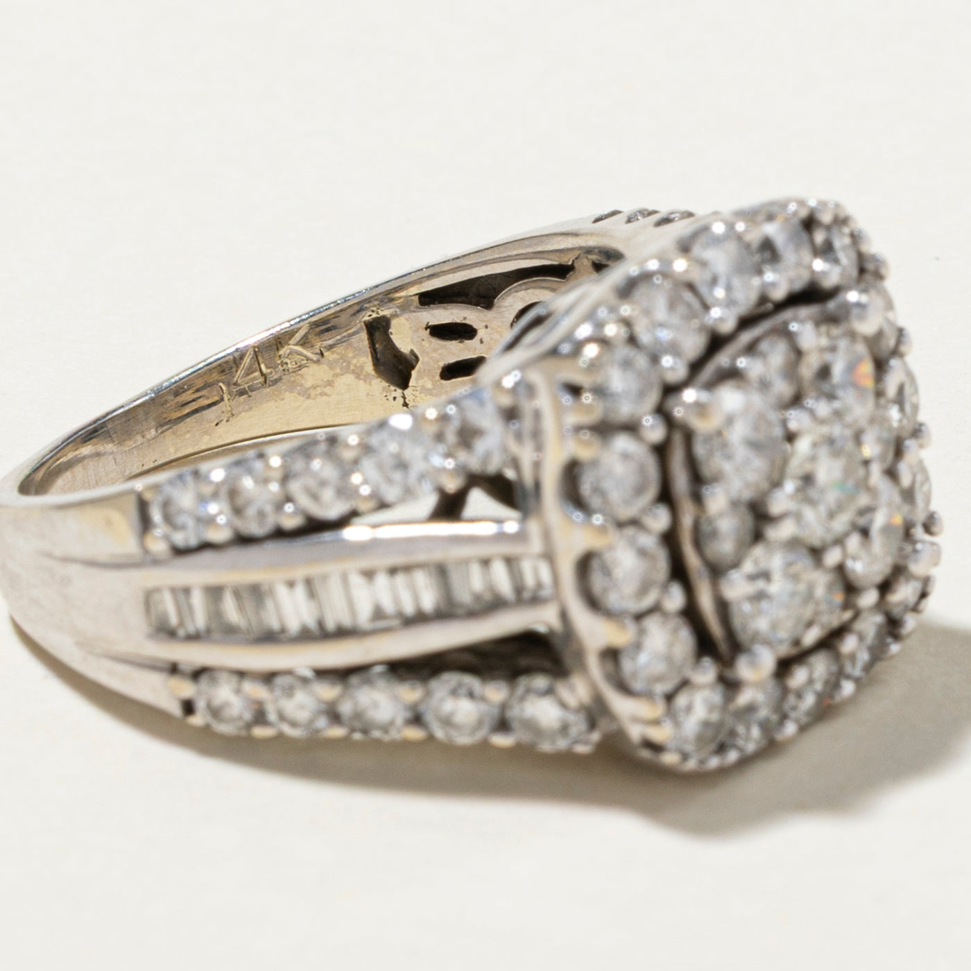 2.73ctw Diamond Cluster Halo Cocktail Ring for Women | Size 7.25 | Elegant Party & Evening Wear Jewelry | Perfect for Weddings, Anniversaries & Special Occasions