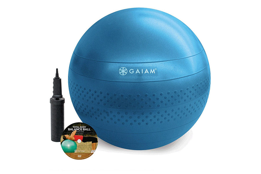 Gaiam Balance Ball Chair Kit with Stability Ball, Exercise Ball & Pump - Perfect for Home Office, Yoga, Pilates & Core Workouts