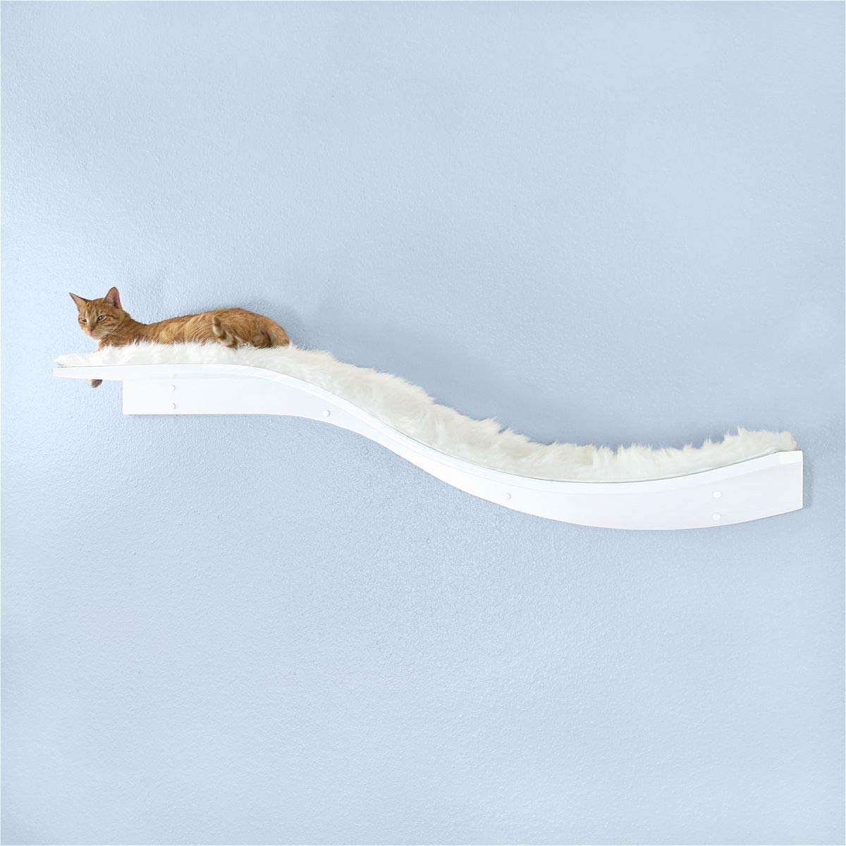 60 Inch White Lotus Branch Cat Wall Shelf with Replaceable Carpet - Multi-Level Cat Perch for Climbing, Playing & Lounging - Durable Cat Hammock Bed Furniture for Large Cats - Perfect for Home, Office & Pet-Friendly Spaces
