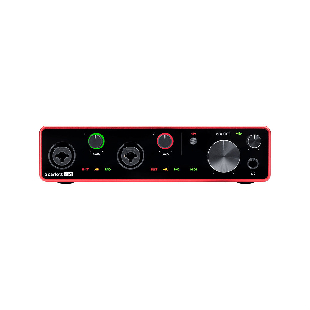 Focusrite Scarlett 4i4 3rd Gen USB Audio Interface - 4 Input 4 Output Recording Studio Equipment for Music Production, Podcasting & Home Recording (Open Box) - Perfect for Home Studios & Professional Musicians