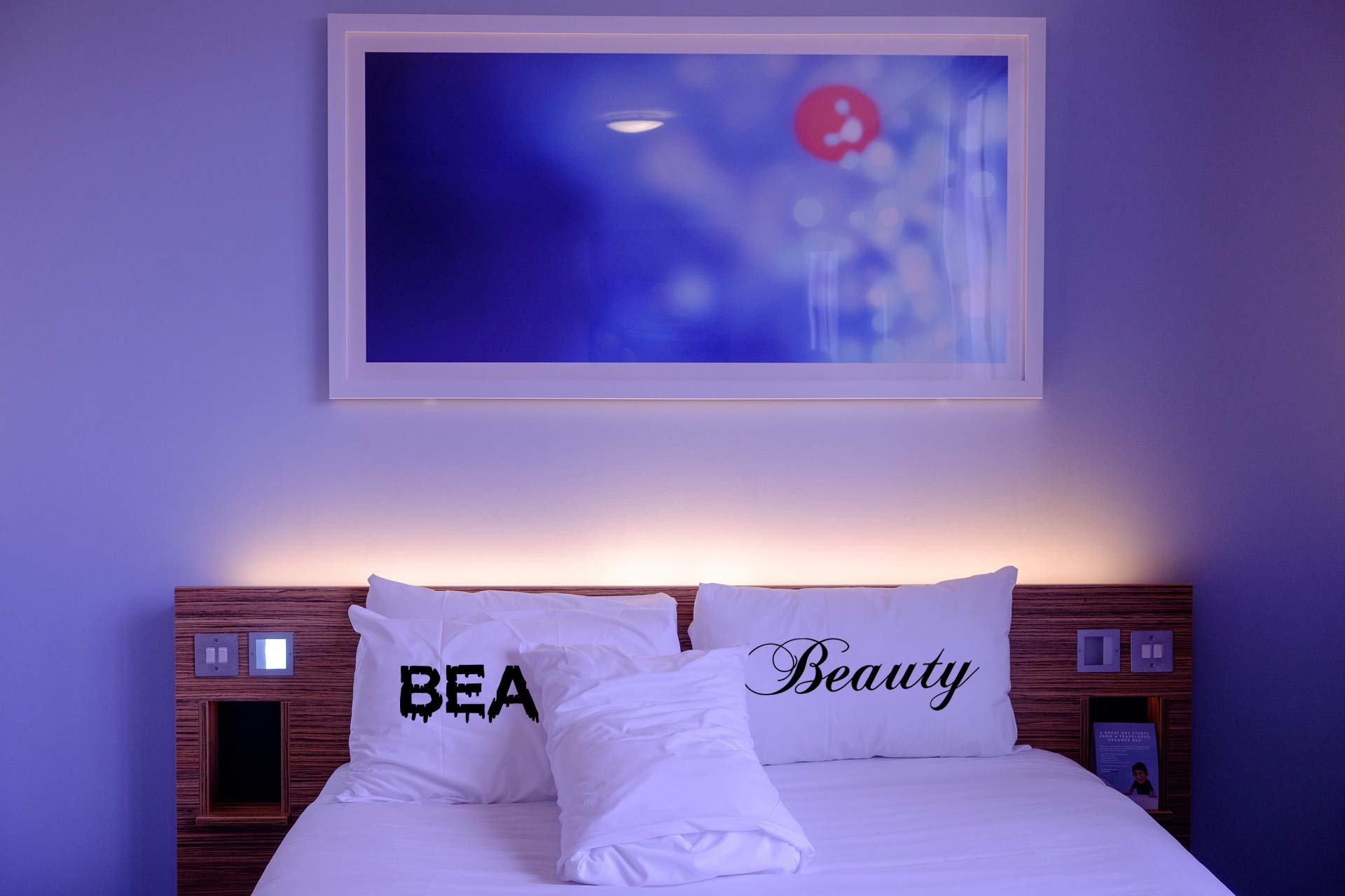 MK Beauty & The Beast Super Soft Pillowcases - Romantic Valentine's Day Gifts for Couples, Cute Home Decor Idea | Perfect for Bedroom, Anniversary Presents & Disney Fans