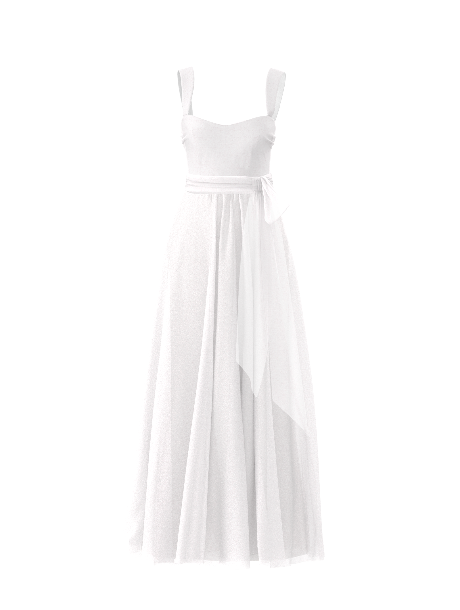 Alexis White Bodice with Justine Skirt and Sash Belt - Elegant Women's Fashion Set for Weddings, Parties & Special Occasions