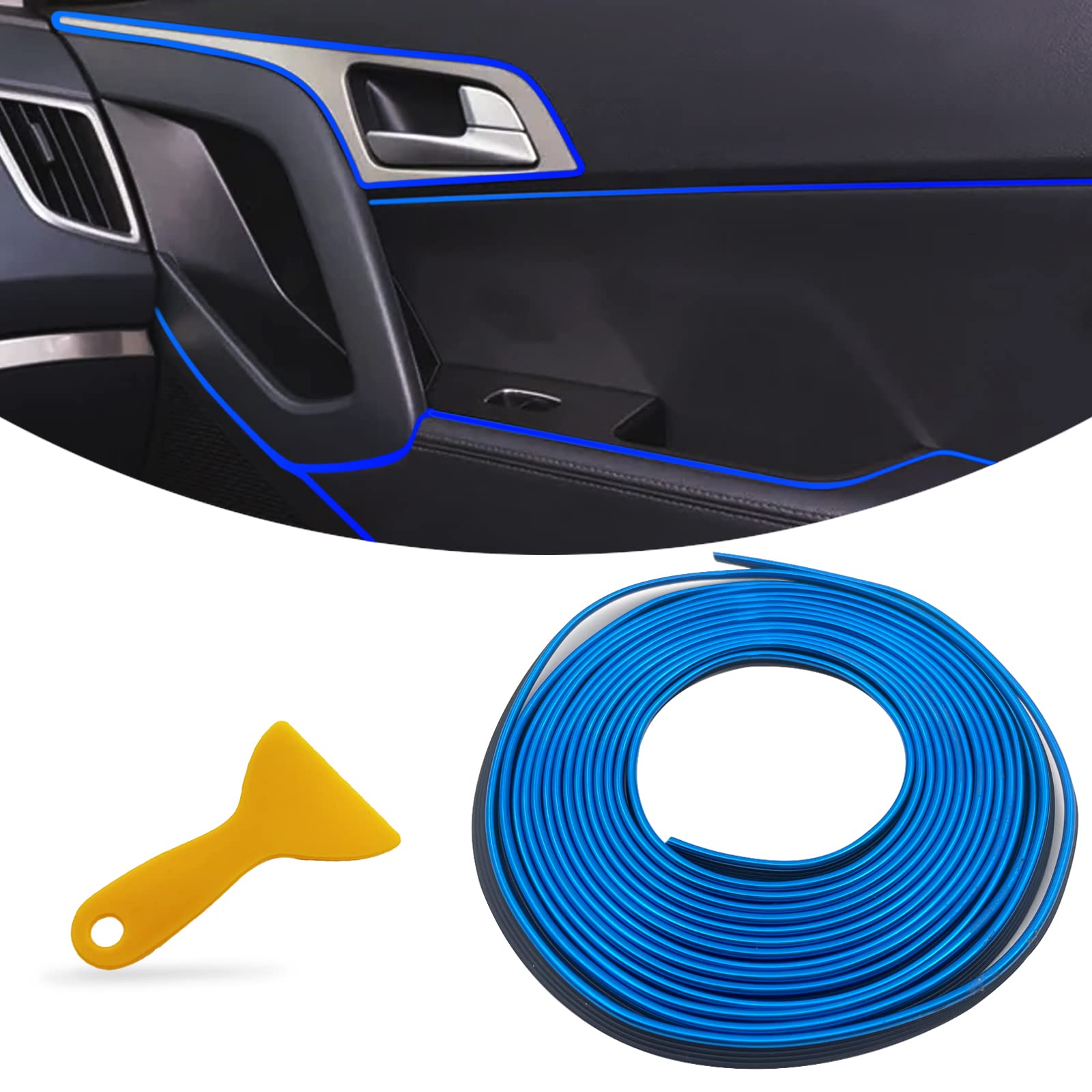 Universal 16.4ft/5m Car Interior Moulding Trim Kit - Decorative Filler Insert Strips with Installation Tool for Door Panels & Dashboards - Perfect for Car Customization & Interior Protection