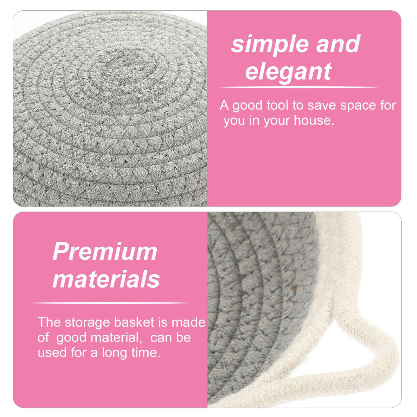 Cabilock Cotton Rope Storage Basket - Foldable Laundry Hamper & Home Organizer for Bedroom, Bathroom, Nursery | Natural Decorative Household Storage Bin for Clothes, Toys, Sundries