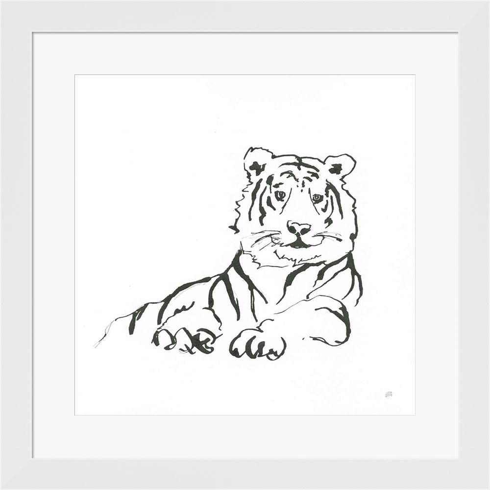 African Animals IV by Chris Paschke - Framed Art Print Wall Decor with White Flat Frame (20x20 Inches) - Perfect for Living Room, Bedroom & Office Wall Art
