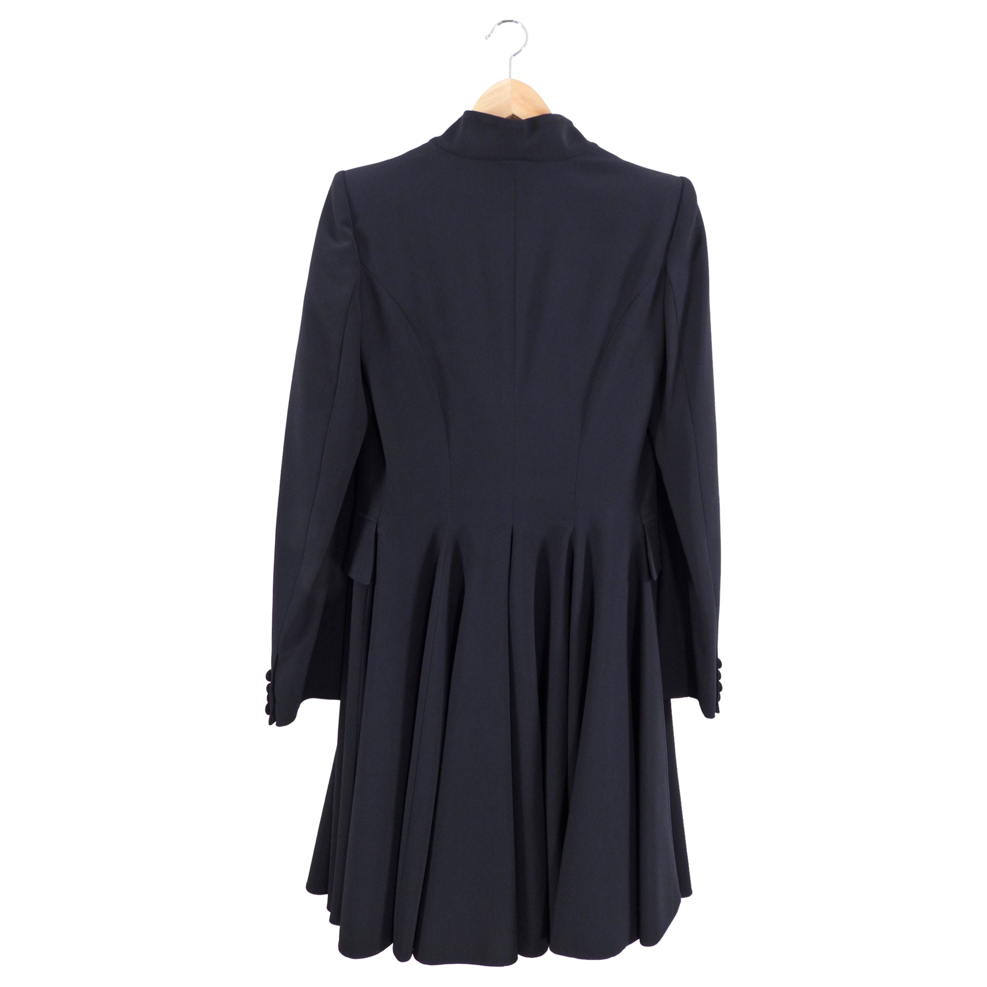 Alexander McQueen Black Dress Coat - Women's Size IT44 / US 8 | Elegant Formal Wear for Evening Events & Special Occasions