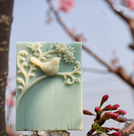 GreatMold 3D Bird Silicone Soap Mold Set - Rectangle Tree Design for DIY Soap Making, Candle Wax Melts & Cake Baking - Perfect for Handmade Crafts, Cold Process Soap & Home Decor Gifts