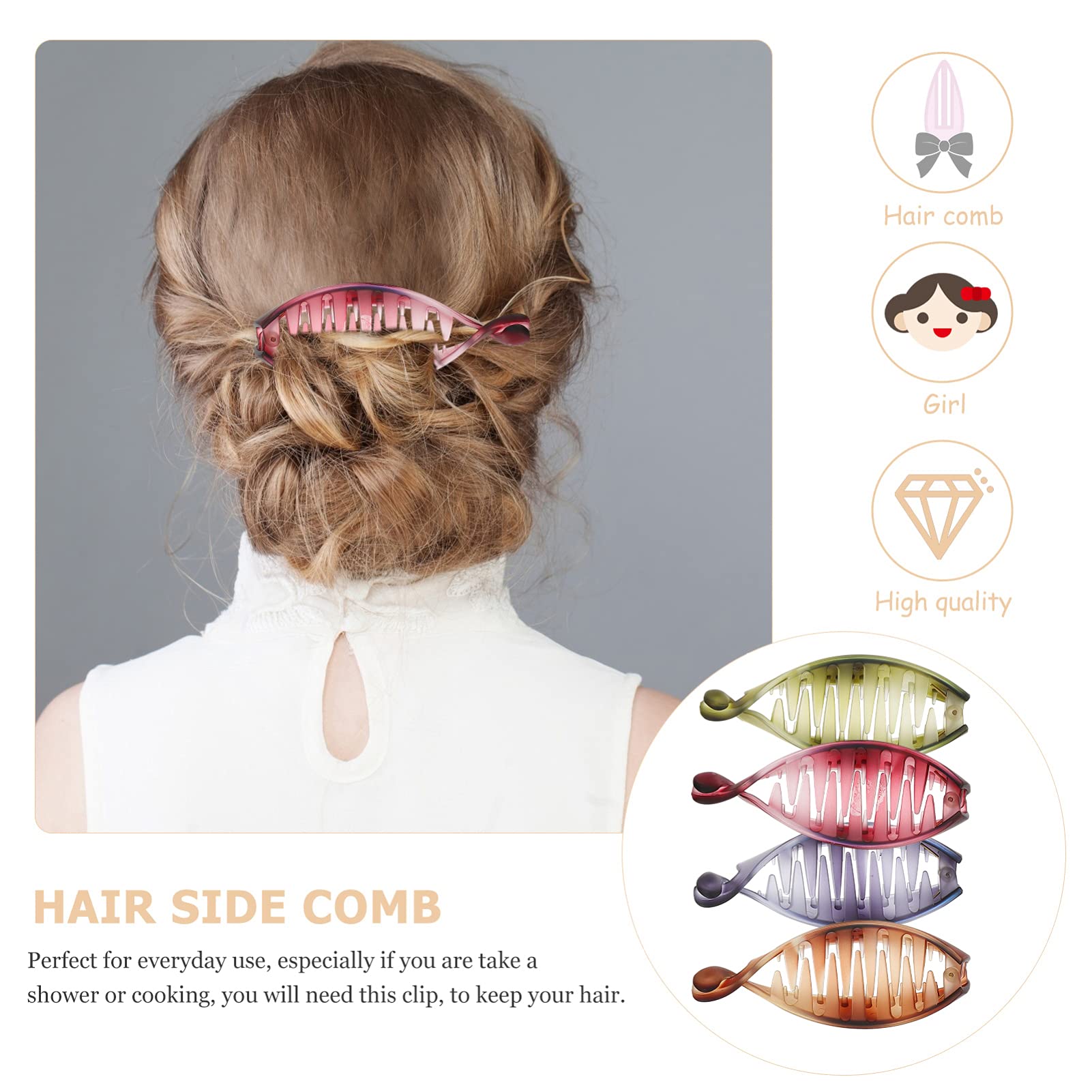 4pcs Elegant Acrylic Hair Claw Clips for Women - Non-Slip Hair Jaw Clips, Simple Hairpins & Hair Accessories - Perfect for Updos, Ponytails & Everyday Styling