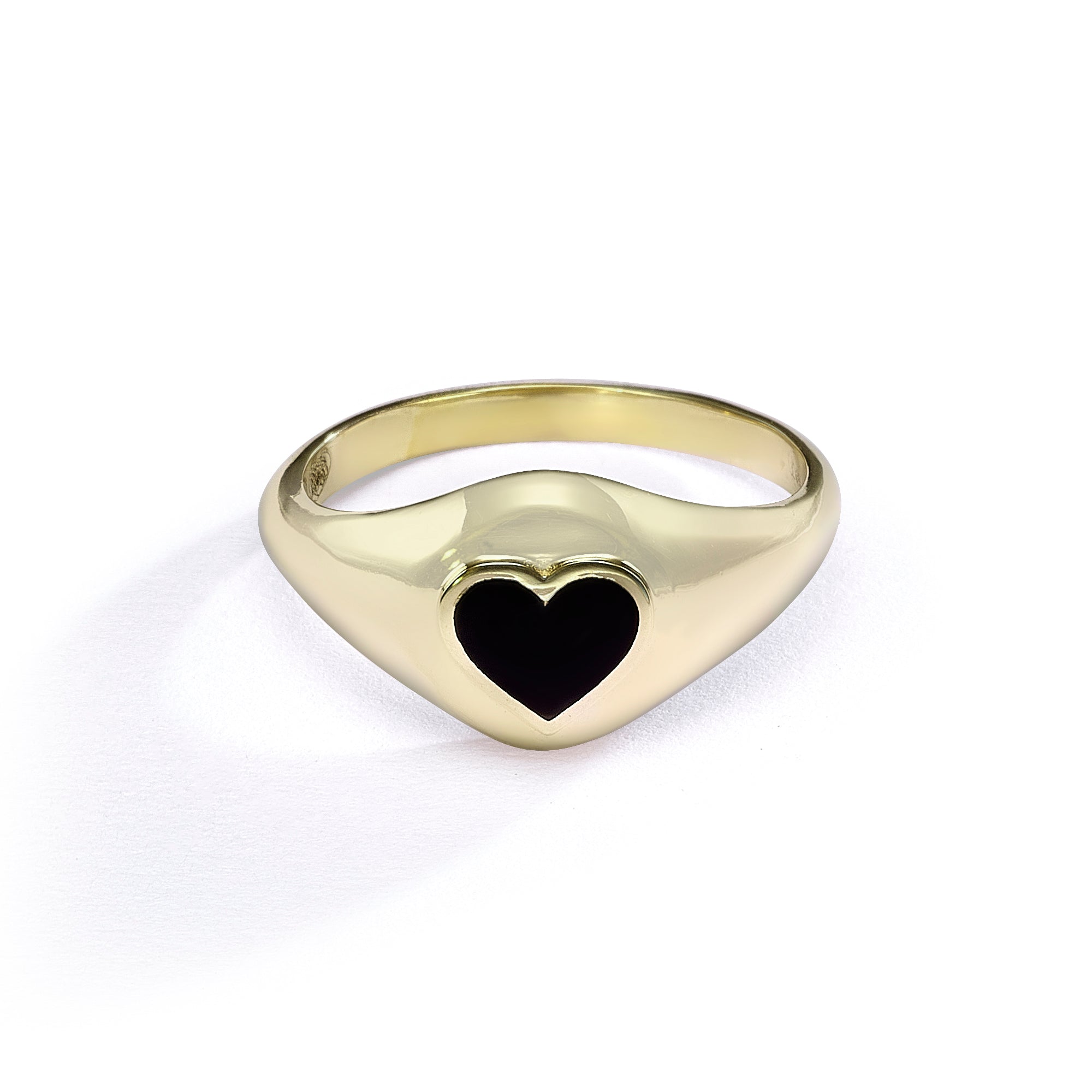 Elegant Heart Pinky Ring in Black - Perfect for Valentine's Day Gifts, Anniversary Presents & Romantic Occasions