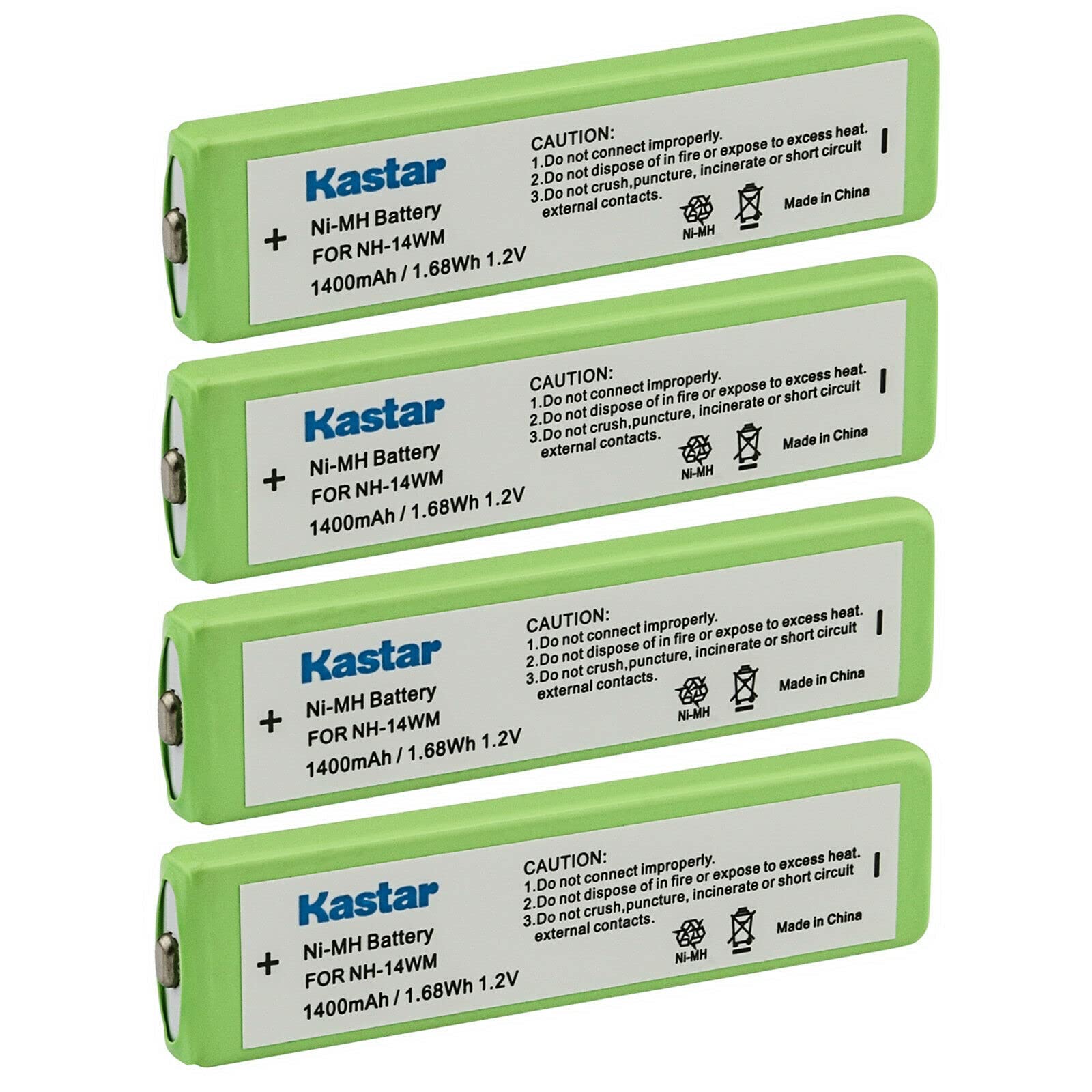Kastar 4-Pack 1.2V Ni-MH Rechargeable Gumstick Batteries for Sharp AD-N55BT ADN55BT MD-MT190 MD-MT190H - Replacement for Portable Mini-Disc Recorder, CD/MD/MP3 Players - Perfect for Travel, Music Recording & On-the-Go Use