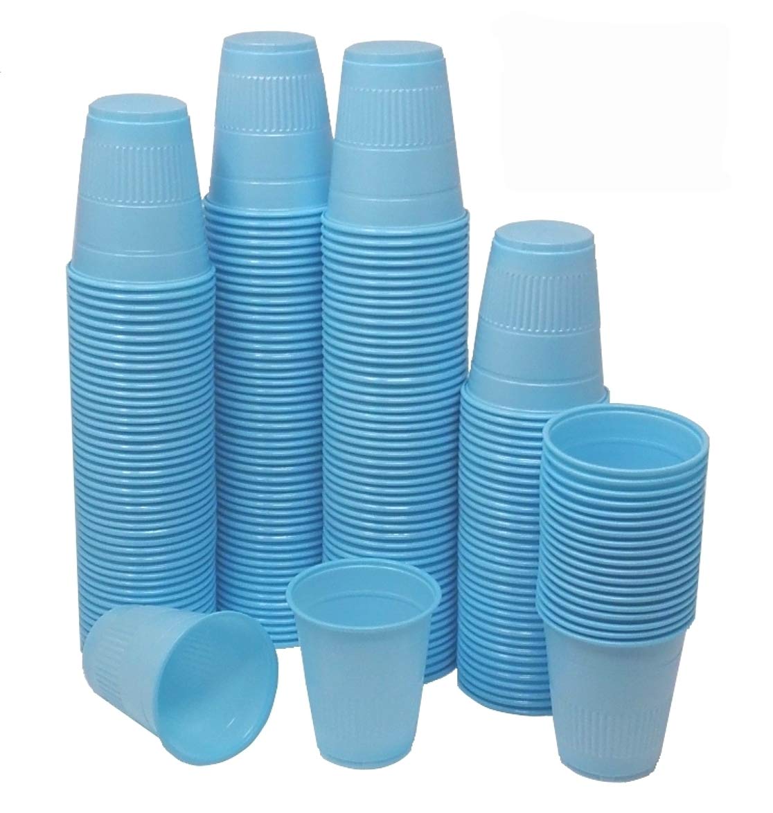 TashiBox 5 oz Disposable Plastic Cups - 200 Pack - Sky Blue - Perfect for Parties, Picnics, BBQs & Office Events