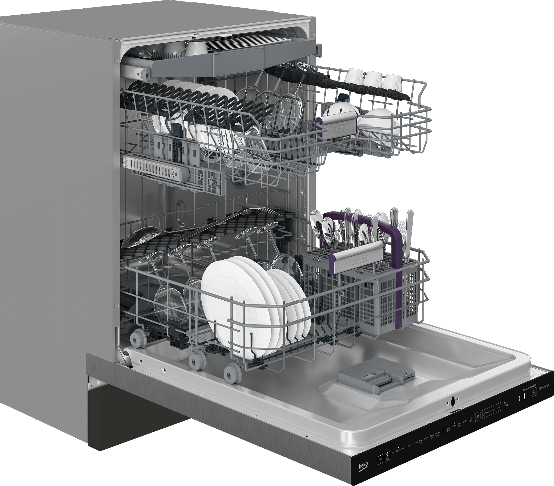 Beko DDT39434XIH 16 Place Settings Tall Tub Dishwasher - 39.0 dB Ultra Quiet, Energy Efficient for Large Families | Perfect for Open Kitchens & Entertaining Guests