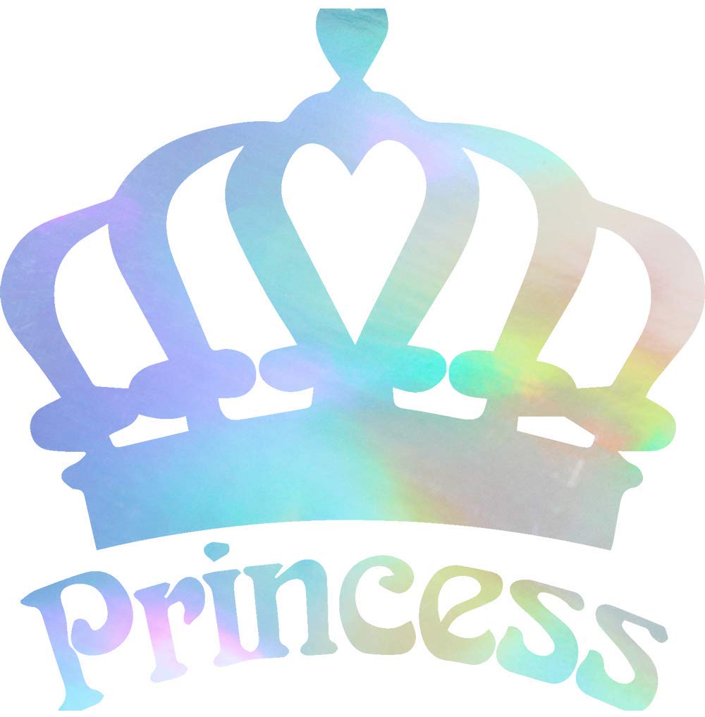 **ANKDEST Holographic Princess Crown Vinyl Stickers (Set of 2) - Waterproof, Durable Decals for Laptop, Phone, Helmet, Car Window, Mug & Wall Decor - Perfect for Kids' Rooms, Party Favors & DIY Craft Projects**