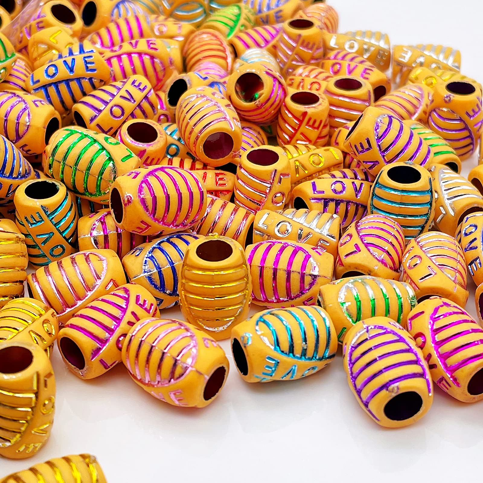 Colorful 66 PCS Acrylic Hair Beads for Braids & Dreadlocks - Flosius Hair Charms for Women & Girls