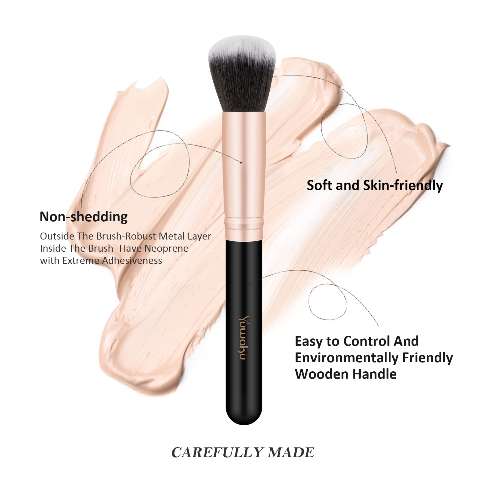 14PCS Professional Makeup Brush Set - Soft Black Synthetic Bristles for Foundation, Blending, Contouring & Eyeshadow - Perfect for Beginners & Makeup Artists (Home, Travel, Salon Use)