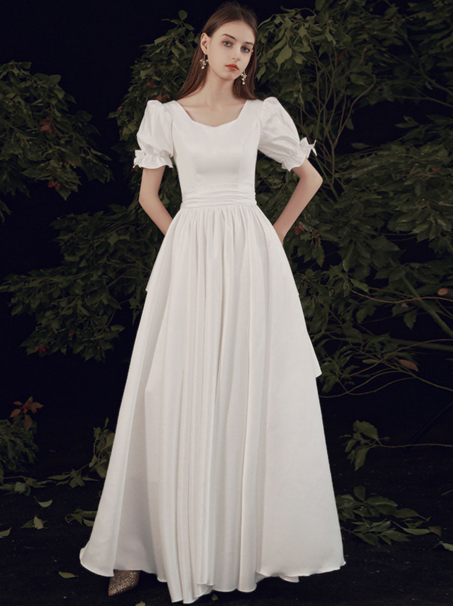 Elegant Ivory Long Prom Dress - White Bridesmaid Gown for Formal Events, Weddings & Evening Parties