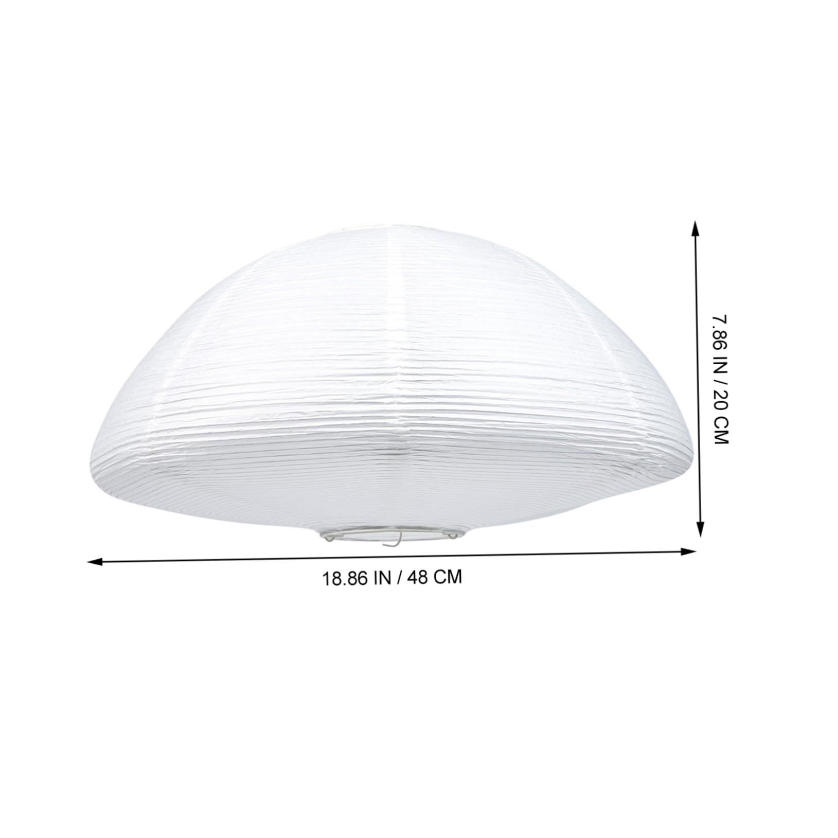 White Mushroom Shaped Paper Lamp Shade - Hanging Ceiling Light Cover, Rice Paper Chinese Japanese Style Lantern for Bedroom, Living Room, Restaurant Decor