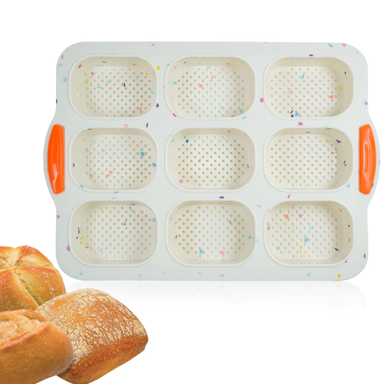 Premium Non-Stick Silicone Baguette Pan - Oval French Bread Mold for Baking Homemade Baguettes, Breadsticks, Brownies & Rolls with Perfect Crispy Crust | Ideal for Home Bakers & Professional Kitchens