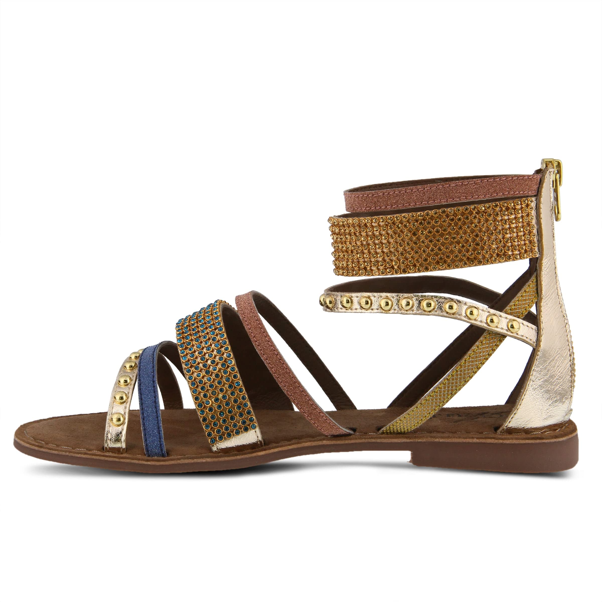Azura by Spring Step Women's Belalia Flat Sandal - Comfortable Leather Slides for Summer | Casual Beach, Pool & Vacation Wear