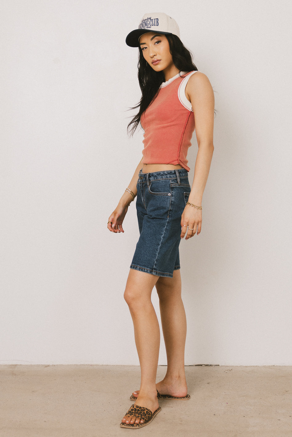 Lilah Reverse Seam Tank Top for Women - Soft Stretch Red Sleeveless Shirt | Casual Summer Outfits & Layering Essentials