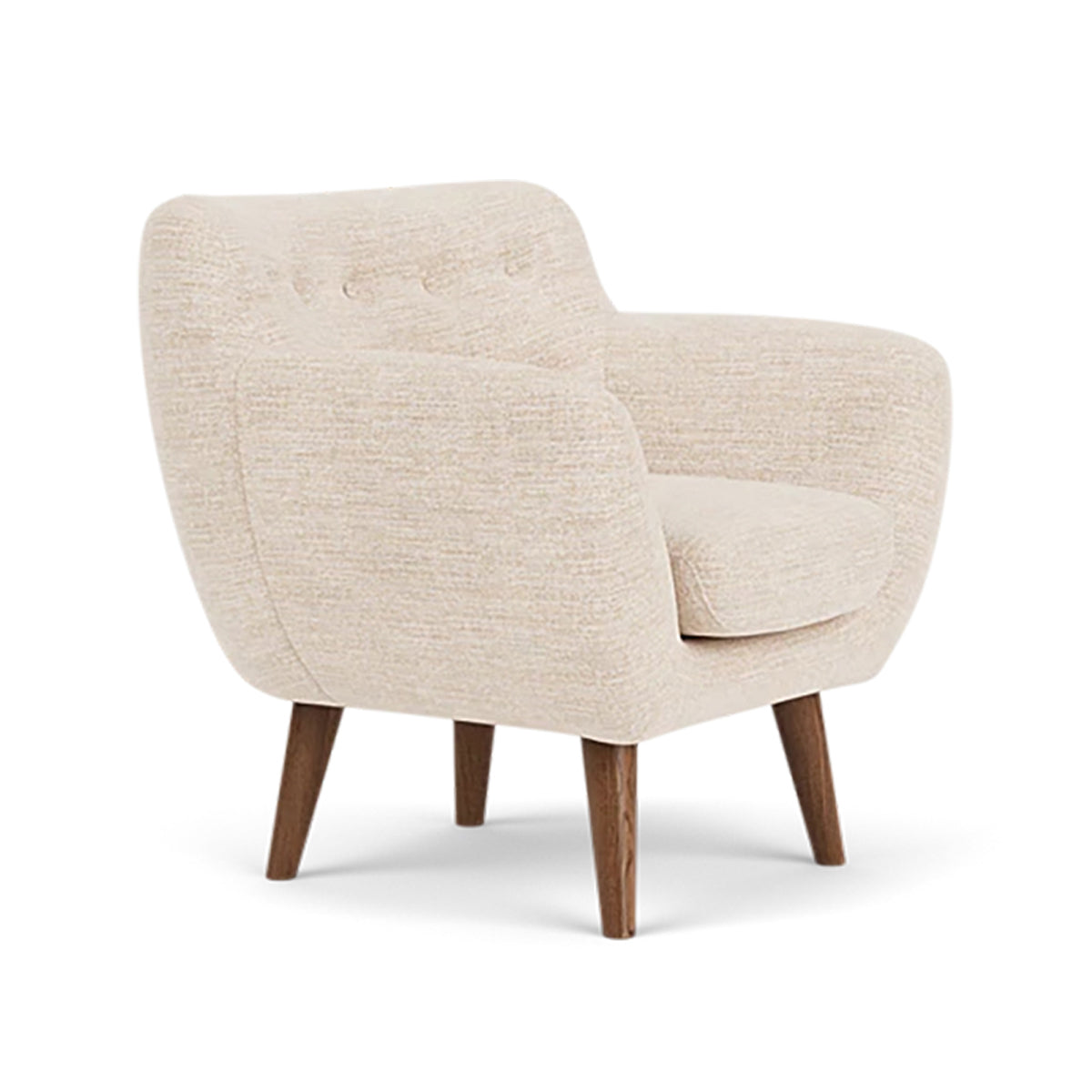 Anne Fabric Armchair - Modern Upholstered Accent Chair for Living Room, Bedroom & Office - Comfortable Lounge Chair with Sturdy Wooden Legs (Perfect for Reading, Relaxing & Home Decor)