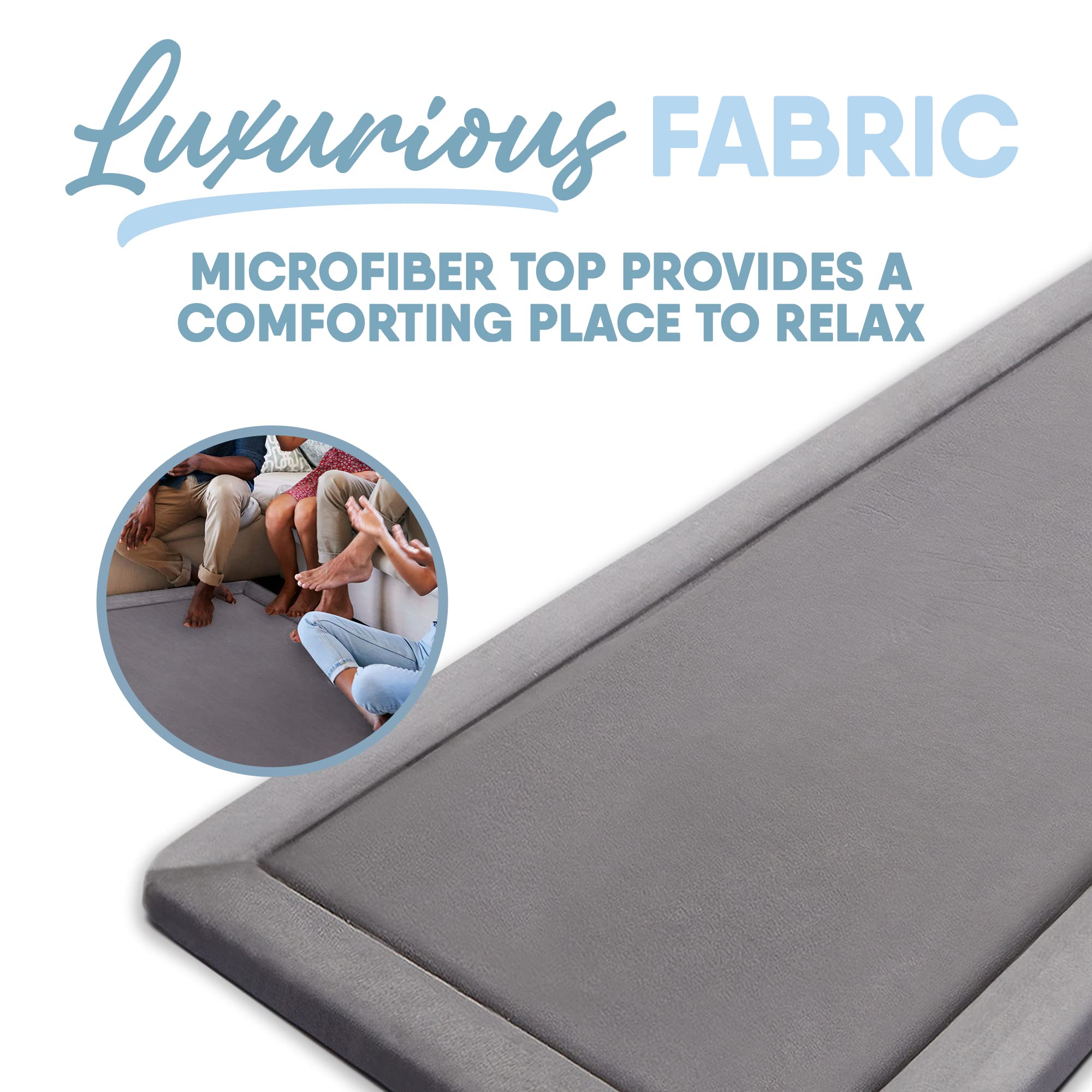 Premium Memory Foam Area Rug - Soft Microfiber Carpet with Built-in Rug Pad, Stain & Fade Resistant - 2'x6' Light Grey for Living Room, Bedroom, Kids Room - Perfect for Cozy Home Decor & High-Traffic Areas