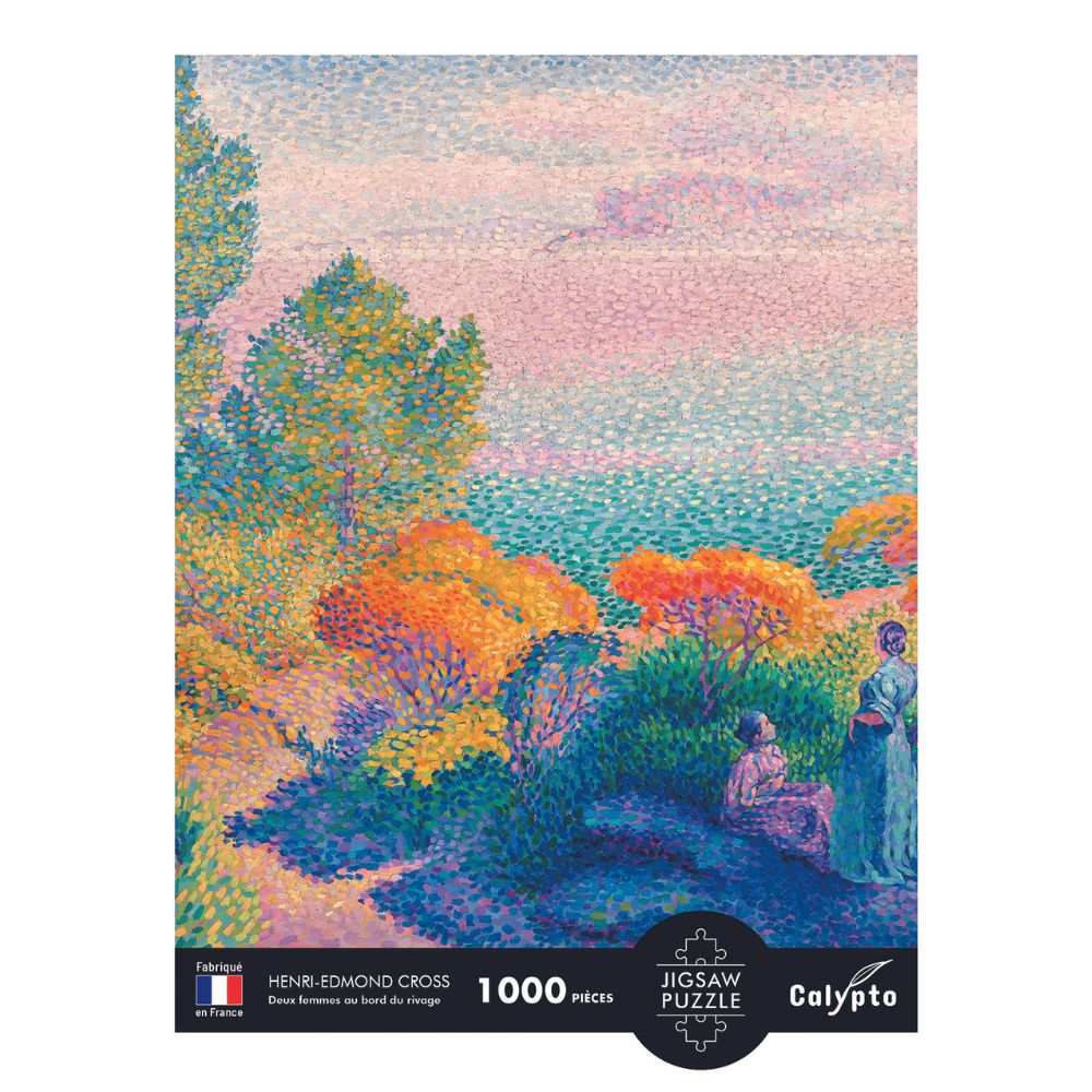 Calypto 1000 Piece Jigsaw Puzzle - Two Women by the Shore Artwork - Challenging Adult Puzzle for Home Decor & Relaxation