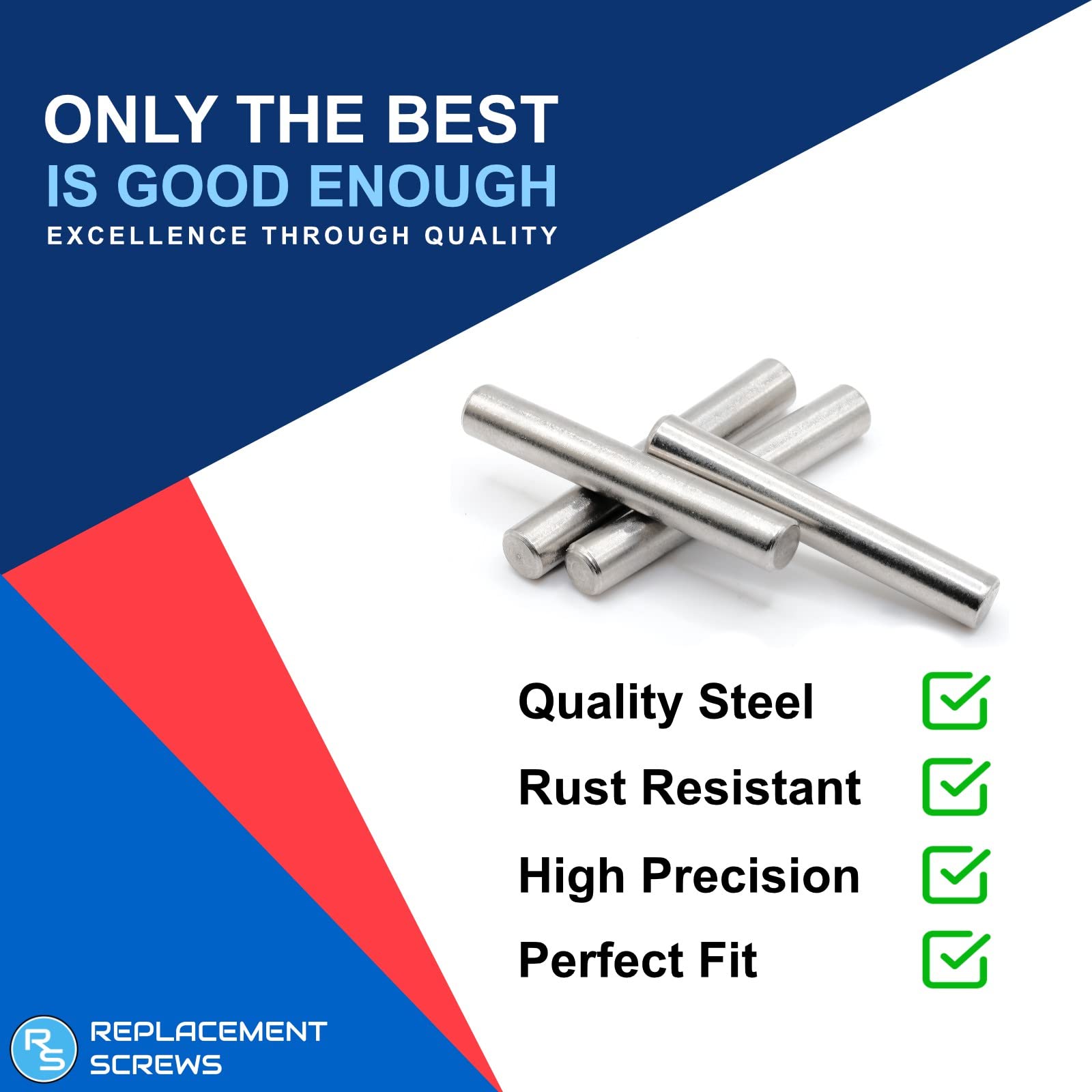 IKEA Ivar Bookshelf Replacement Screws - 6x40mm Shelf Support Dowel Pins/Pegs (Pack of 8) - Plated Steel for Sturdy Furniture Assembly & Repair - Perfect for Home Office, Living Room & Bedroom Storage Solutions