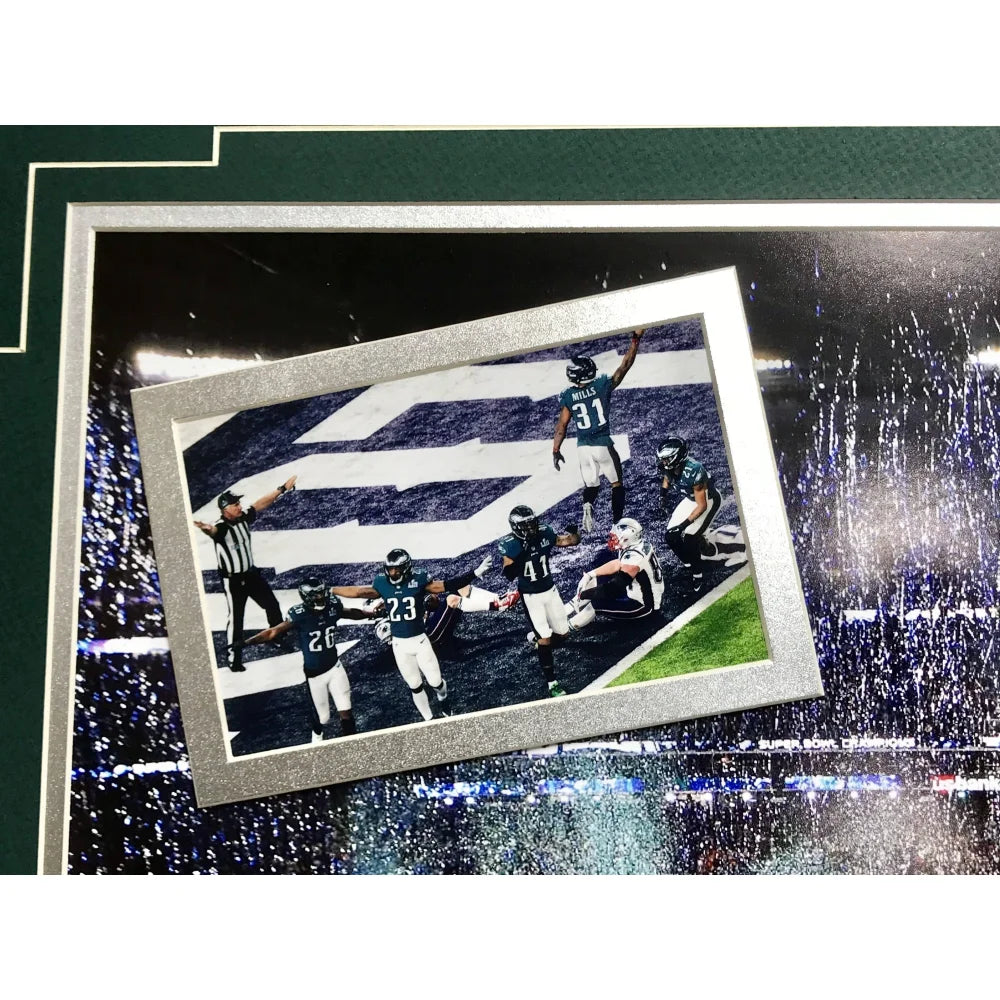 Philadelphia Eagles Super Bowl Champions Authentic Confetti Framed 16x20 Collage - Perfect for Eagles Fans, Sports Memorabilia Collectors & Man Cave Decor
