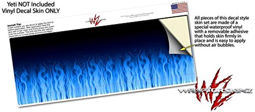 Fire Blue Decal Skin Wrap for Yeti Rambler Colster & RTIC Can Coolers - Durable Vinyl Sticker, Easy to Apply, Custom Fit (Cooler Not Included) - Perfect for Outdoor Adventures, Camping, and Tailgating
