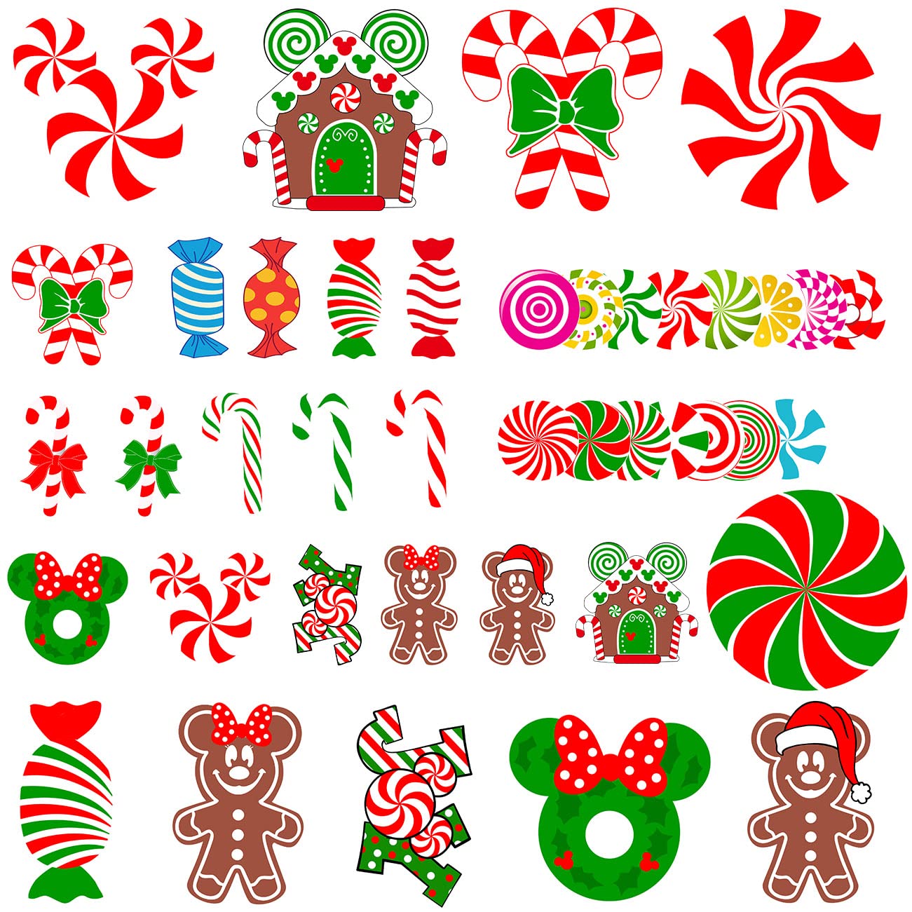 41Pcs Christmas Wall Decals & Floor Stickers - Peppermint Candy Decor for Holiday Home, Party, Candyland Theme | Perfect for Walls, Floors, Windows, Gifts & Festive Decorations