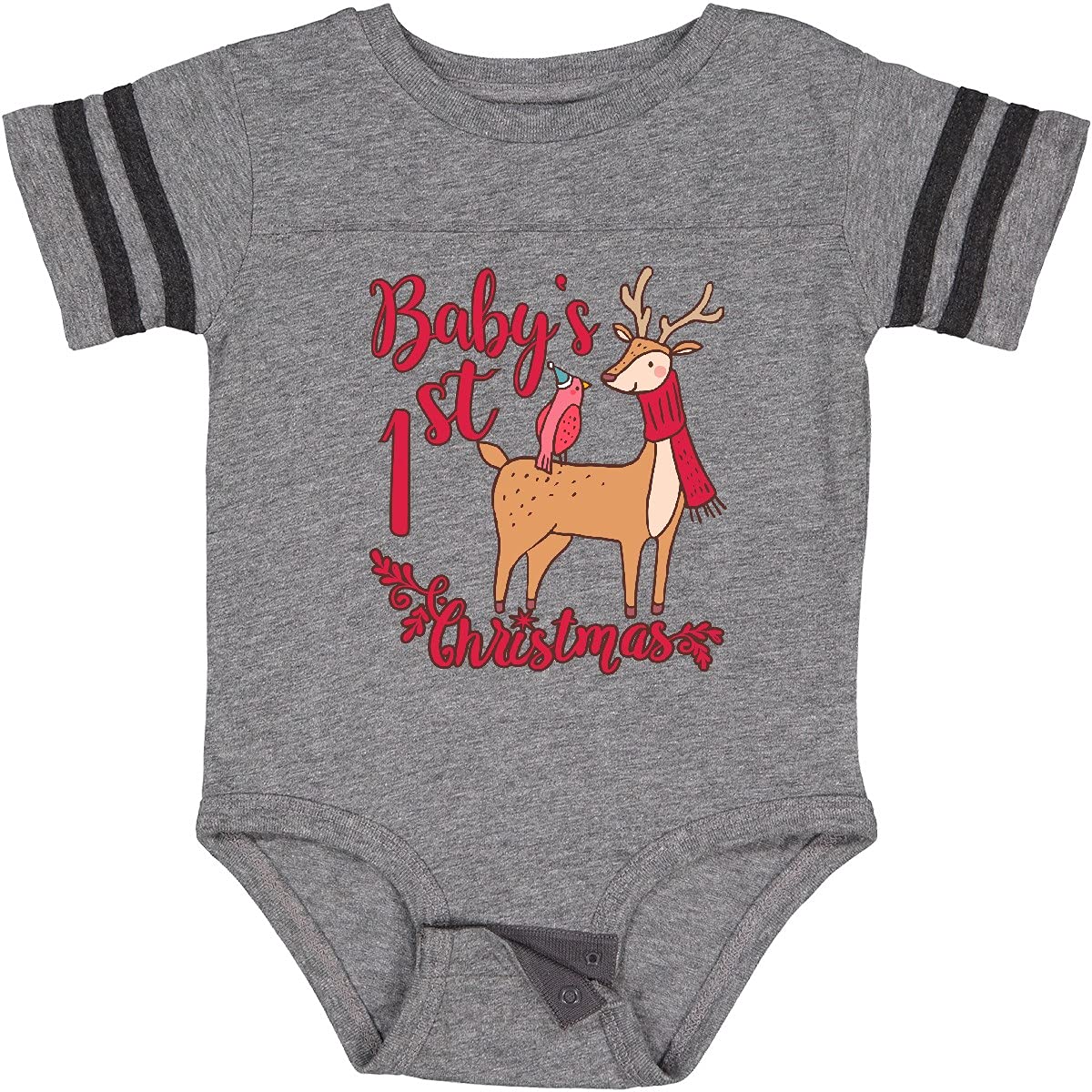 Inktastic Baby's First Christmas Bodysuit - Cute Holiday Outfit for Newborns & Infants - Perfect for Family Photos, Christmas Parties & Holiday Gifts
