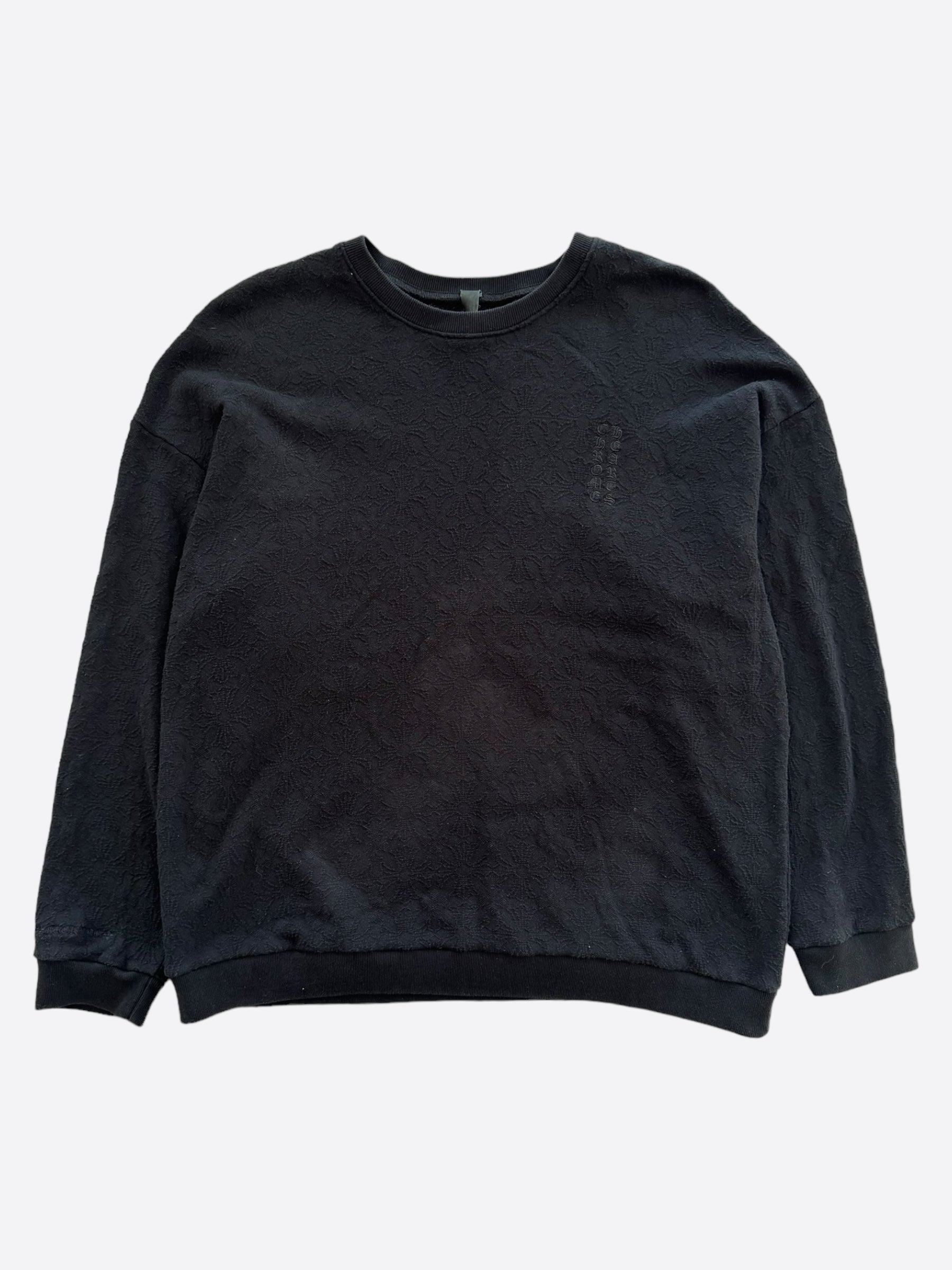 Chrome Hearts Black Cross Jacquard Embroidered Sweater for Men & Women | Gothic Streetwear Fashion | Perfect for Concerts, Parties & Casual Outfits