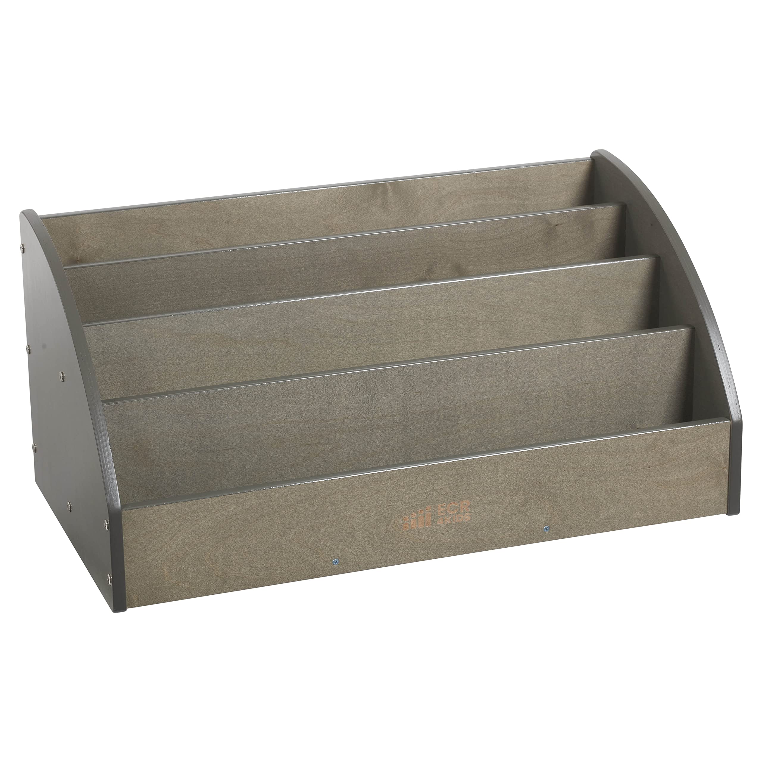 ECR4Kids Toddler Book Display Shelf - Grey Wash Wooden Bookshelf for Kids Room, Classroom & Playroom - Perfect for Organizing Children's Books & Toys