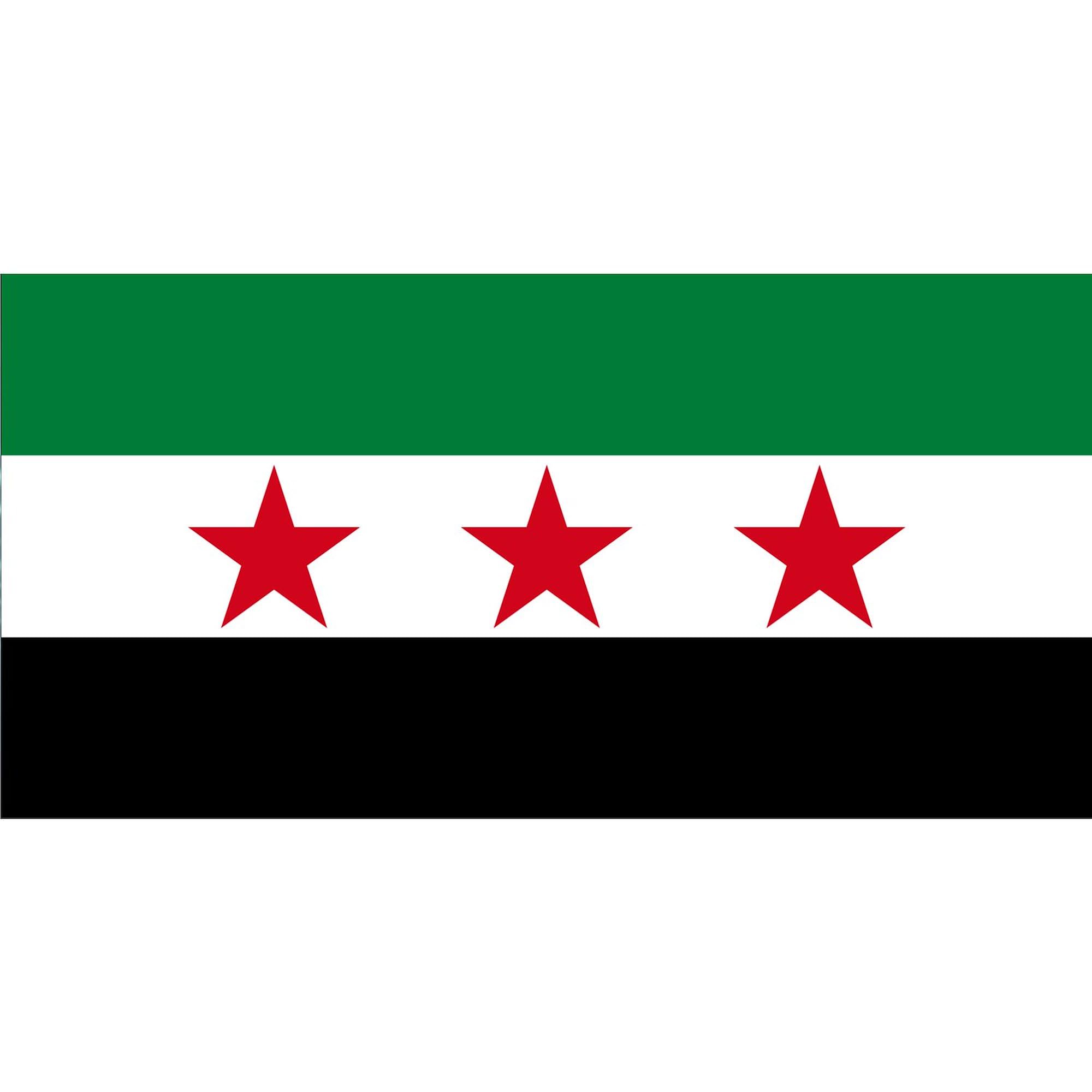 Free Syrian Republic Flag Sticker - Rectangle Bumper Car Decal for Windows, Laptops & Vehicles - Patriotic Decoration & Political Statement