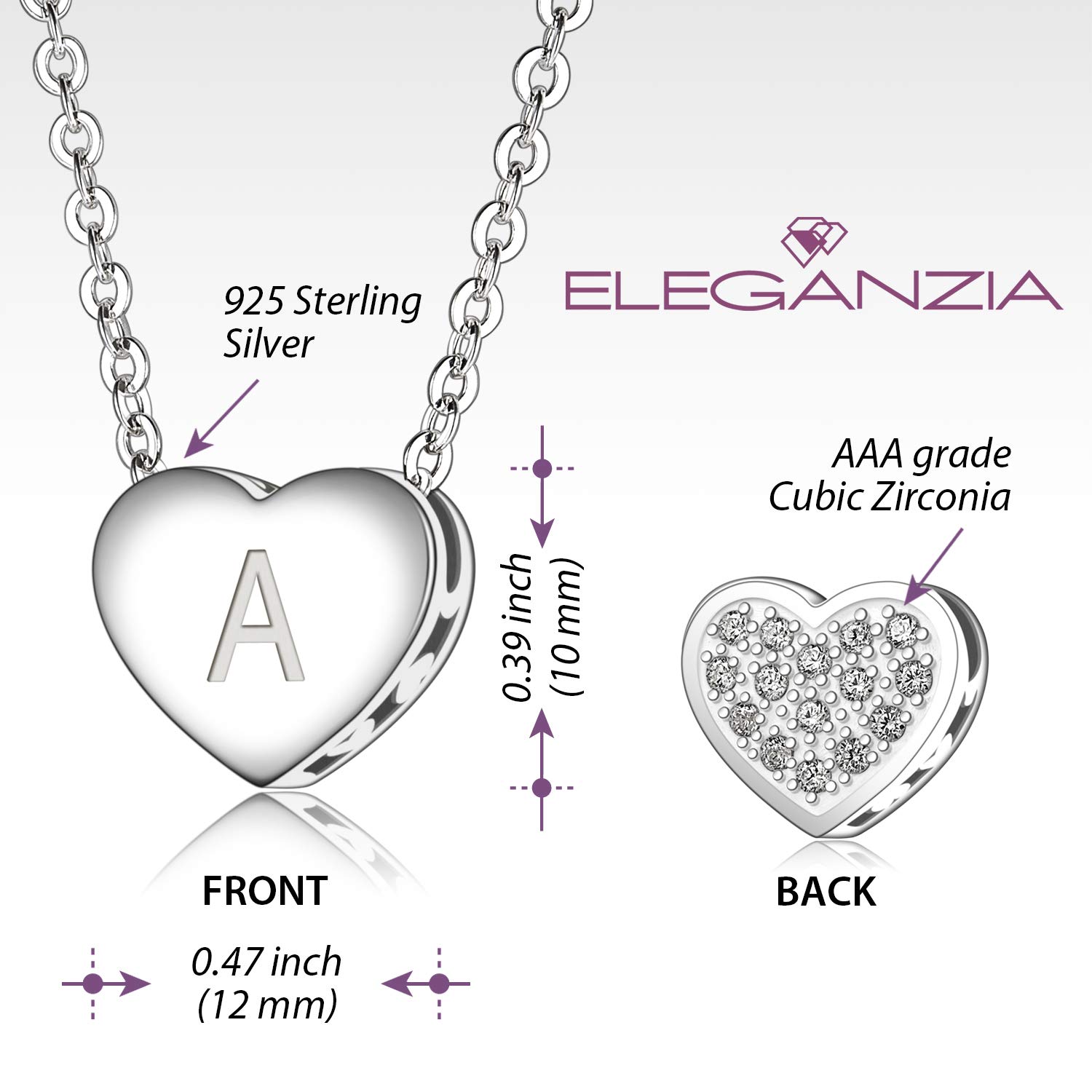 Personalized Initial Necklaces for Women - Sterling Silver Heart Pendant with A-Z Letter Charm - Custom Name Necklace Jewelry Gift for Her - Perfect for Birthdays, Anniversaries & Everyday Wear