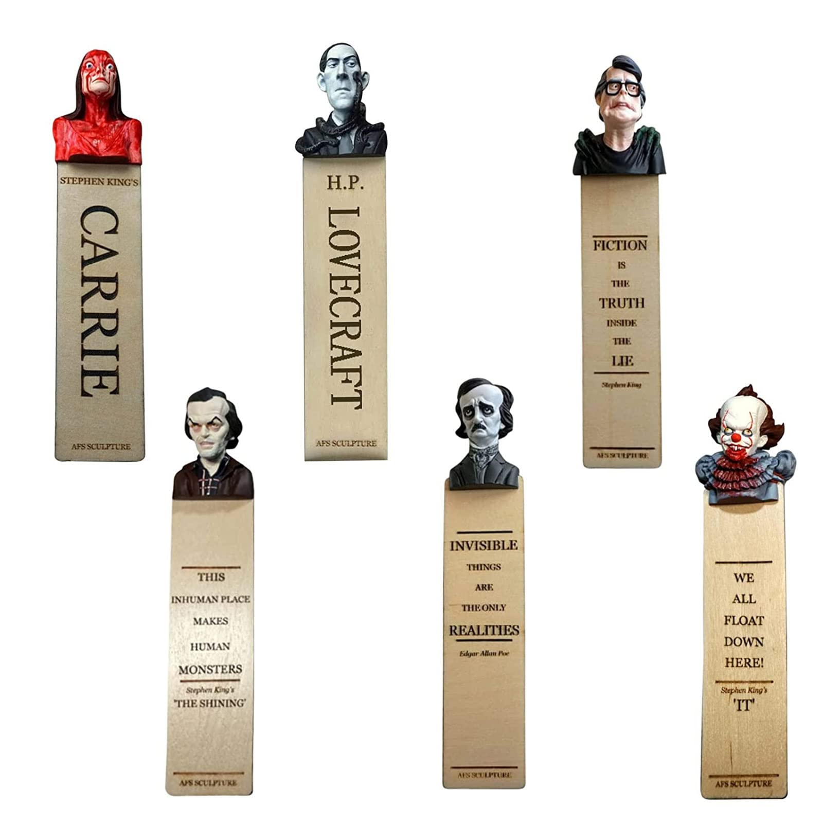 Horror Novel Bookmark Set - Gothic Resin Horror Bookmark for Adults, Perfect Gift for Horror Fans, Unique Horror Figure Sculpture Bookmarks for Men & Women - Ideal for Halloween, Horror Book Lovers & Dark Aesthetic Enthusiasts