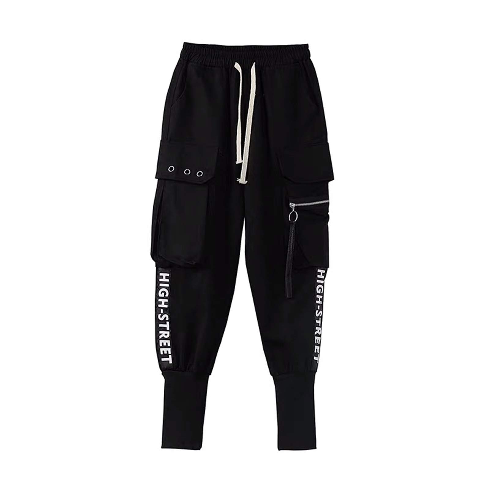 KHUGIU Women's Cargo Pants - High Waist Tactical Joggers, Baggy Streetwear Hip Hop Pants for Casual Wear & Outdoor Activities | Perfect for Hiking, Workouts & Urban Fashion