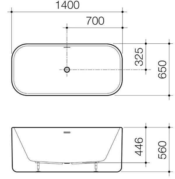 Caroma Luna Freestanding Bathtub 1400mm - Modern Acrylic Soaking Tub for Luxury Bathroom, Spa Relaxation & Home Decor