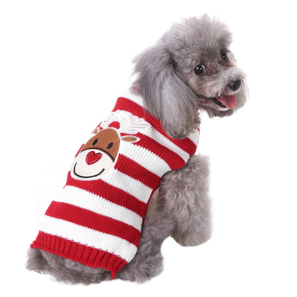 Christmas Pet Sweater for Small Dogs & Cats - Cozy Winter Hoodie & Festive Sweatshirt for Puppies & Kittens - Perfect for Holiday Photos, Outdoor Walks & Indoor Comfort