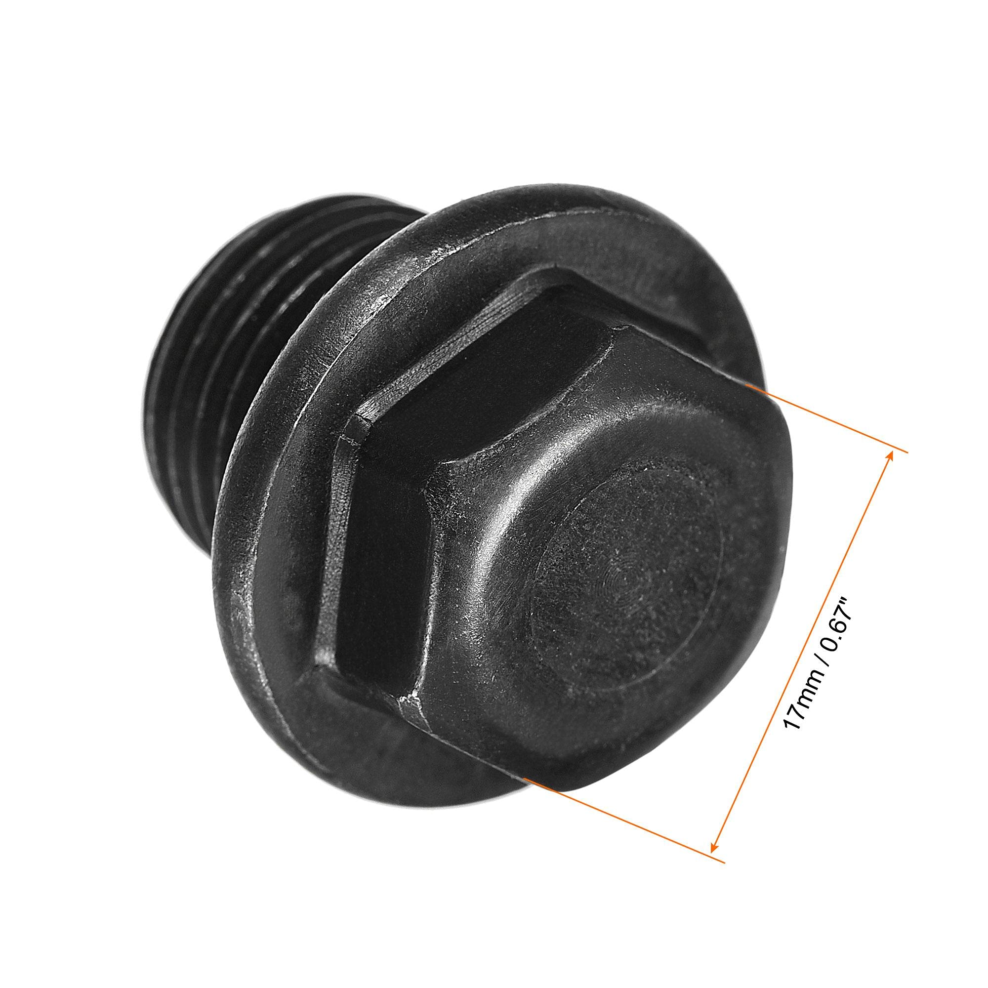 uxcell M16x1.5 Male Thread Carbon Steel Hex Head Socket Pipe Fitting Plug - 4PCS Set for Terminating Pipe Ends | Ideal for Plumbing, Hydraulic Systems & Industrial Applications