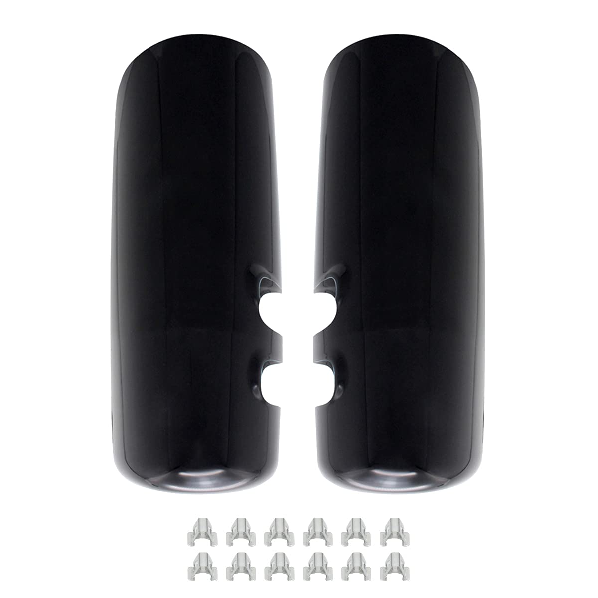 Kenworth T680 T880 Black Door Mirror Covers - Left Driver Side & Right Passenger Side - Durable Protection for Long Haul Trucking